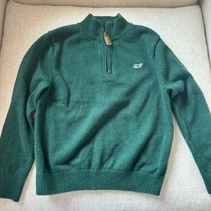 Vineyard vines boys quarter zip in hunter green